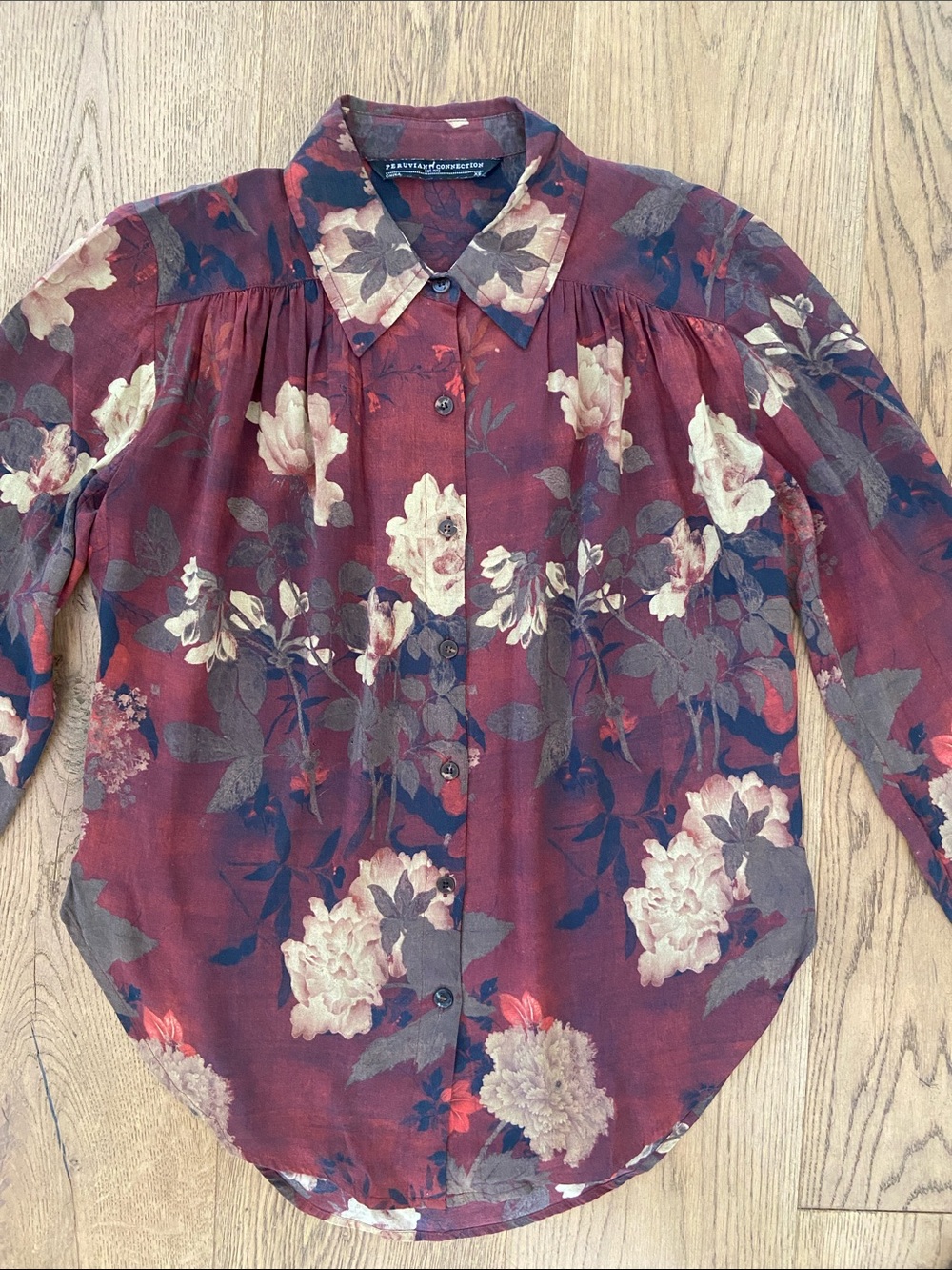 Peruvian Connection Tea House Button Down Blouse - Picture 4 of 10